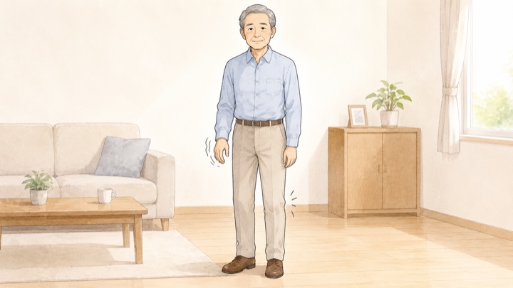 ヤールⅠ度：片側のみの軽い症状のイメージ